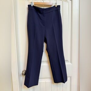 H&M Navy Blue Straight Leg High Waist Ankle Pant with Pockets. Size L